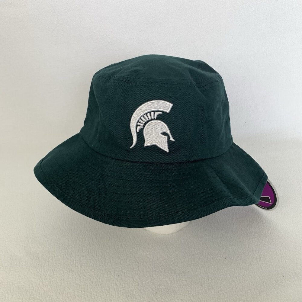 Zephyr Michigan State Spartans NCAA Green Bucket Hat w/ Chin Strap Size L/XL New